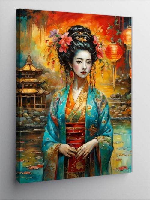 Kanvas Tablo Geleneksel Japon Kadın