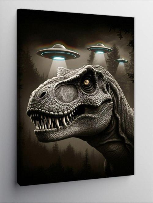 Kanvas Tablo Dinozor Portresi