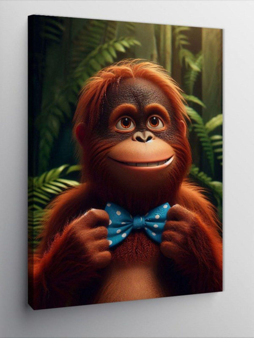 Kanvas Tablo Mutlu Orangutan