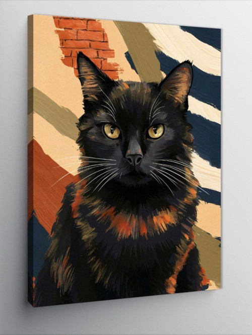 Kanvas Tablo Siyah Kedi