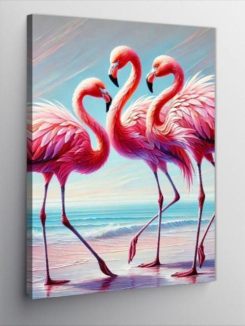 Kanvas Tablo Pembe Flamingolar