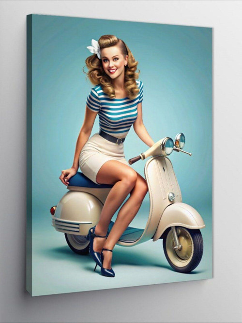 Kanvas Tablo Vespa Kızı