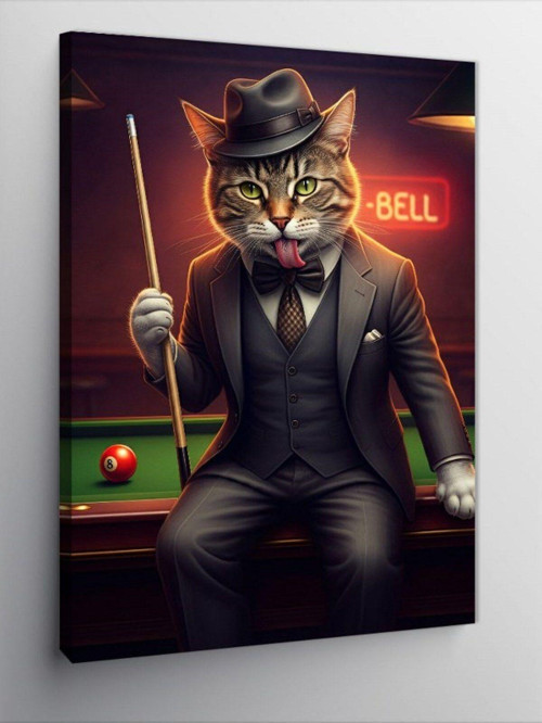 Kanvas Tablo Şapkalı Kedi