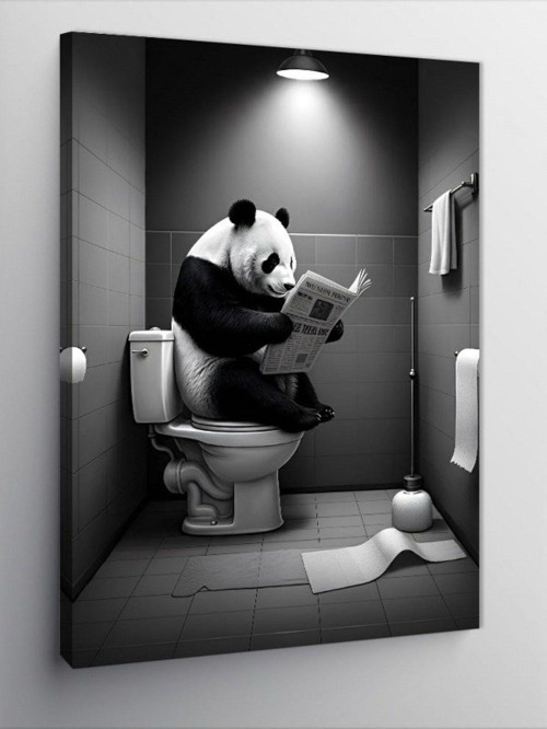Kanvas Tablo Tuvalette Panda