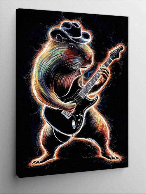 Kanvas Tablo Gitar Çalan Kunduz