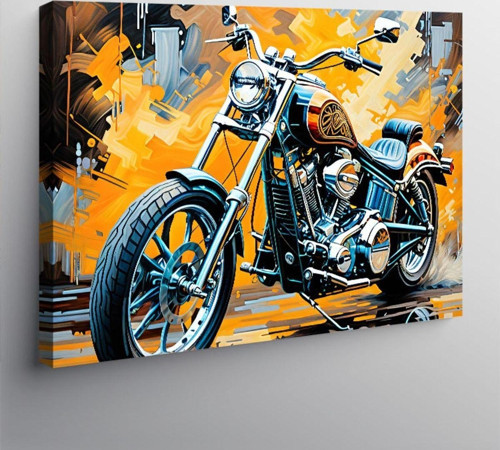 Kanvas Tablo Chopper Motosiklet