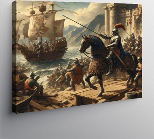 Kanvas Tablo Savaşa Giren Şovalyeler