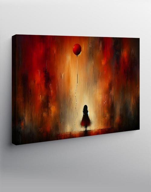 Kanvas Tablo Balon Ve Küçük Kız
