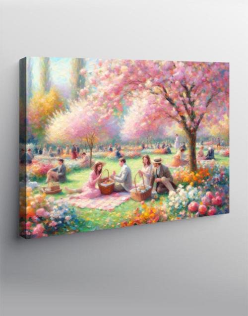 Kanvas Tablo Piknik Yapan İnsanlar
