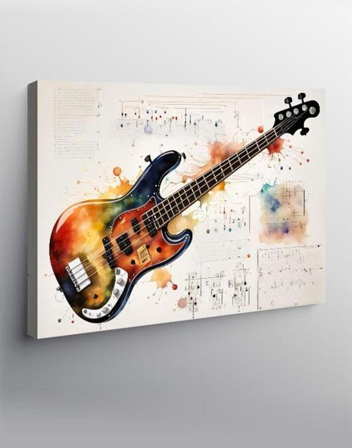 Kanvas Tablo Bass Gitar