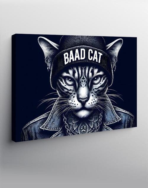 Kanvas Tablo Dövmeli Kötü Kedi