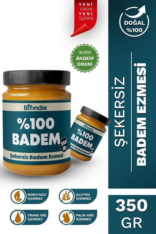 Şekersiz Badem Ezmesi Katkısız Taze Çekim Doğal Sürülebilir Kahvaltılık %100 Badem Ezmesi 350 Gram