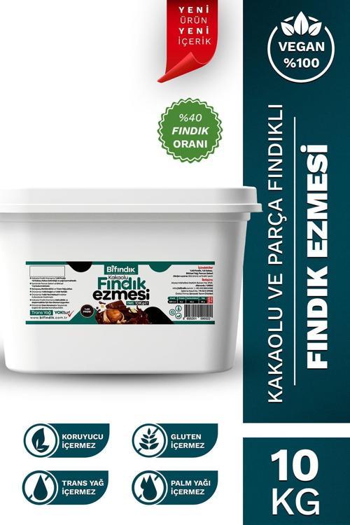 Doğal Kakaolu Parçacıklı Fındık Kreması Katkısız Kahvaltılık Sürülebilir 1.Kalite Fındık Ezmesi 10Kg