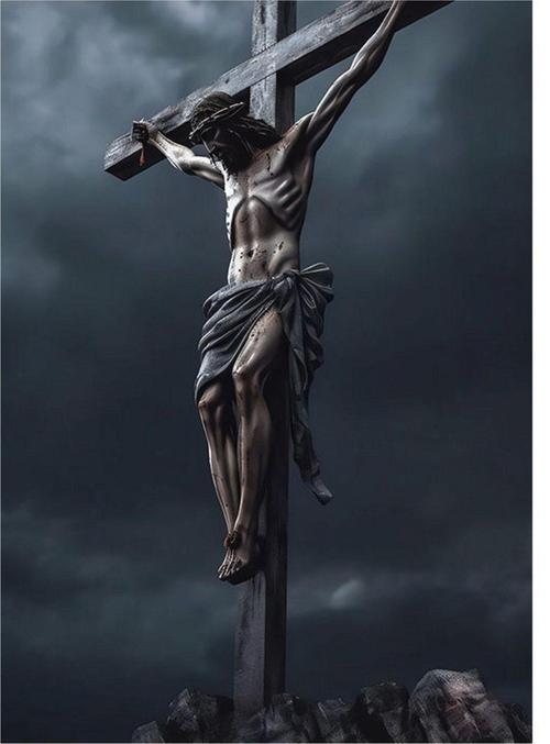 Haç Ve İsa Mesih Hediyelik Mdf Tablo 25 cm x 35 cm