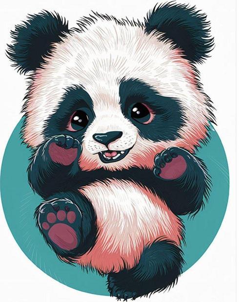 Sevimli Yavru Panda Art Mdf Tablo 50 cm x 70 cm