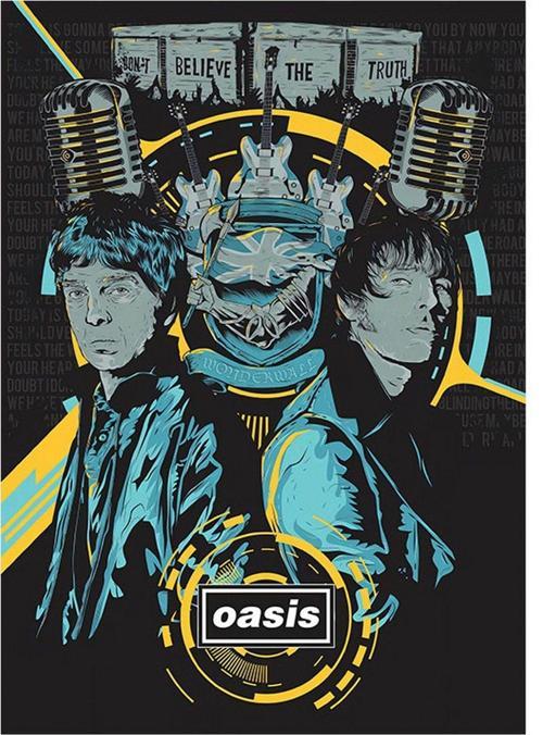 Oasis Müzik Grubu Art Mdf Poster 25 cm x 35 cm