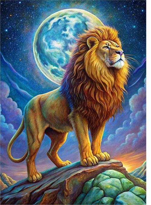 Erkek Aslan Dekoratif Mdf Tablo 25 cm x 35 cm