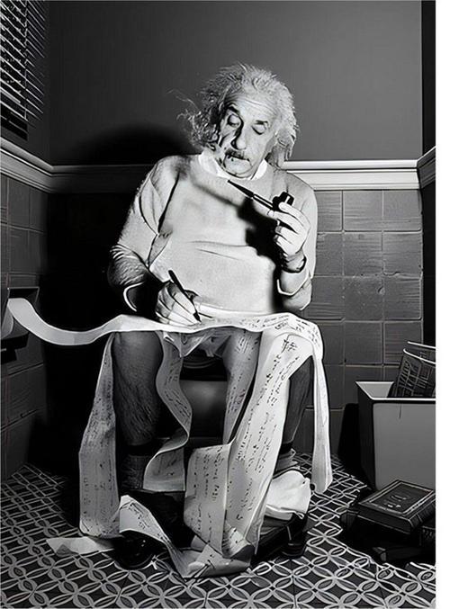 Tuvalette Not Alan Einstein Tasarım Mdf Tablo 50 cm x 70 cm