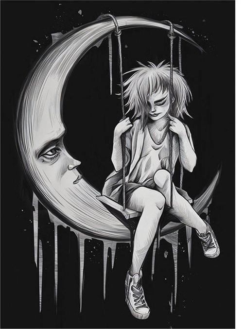 Kızın Hayalindeki Salıncak Model Mdf tablo 25 cm x 35 cm