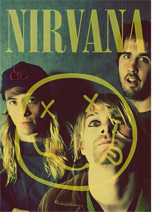 Nirvana Kurt Cobain Tasarım Mdf Tablo 50 cm x 70 cm