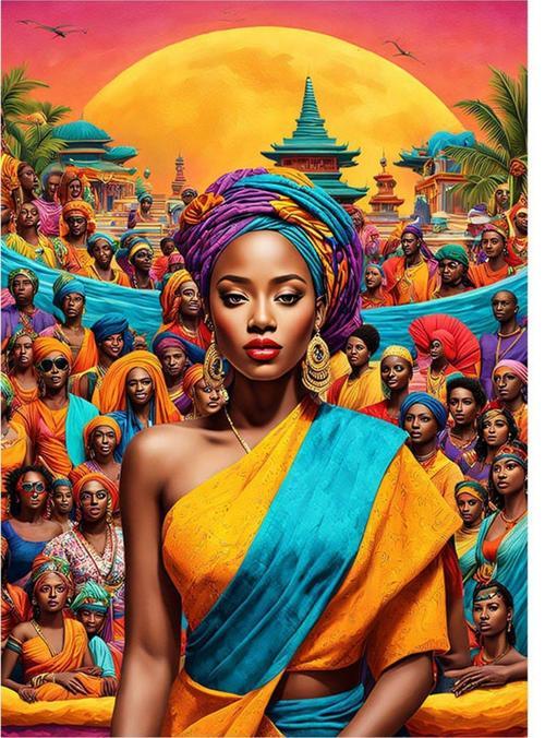 Afrikalı Kadınlar Art Mdf Poster 25 cm x 35 cm