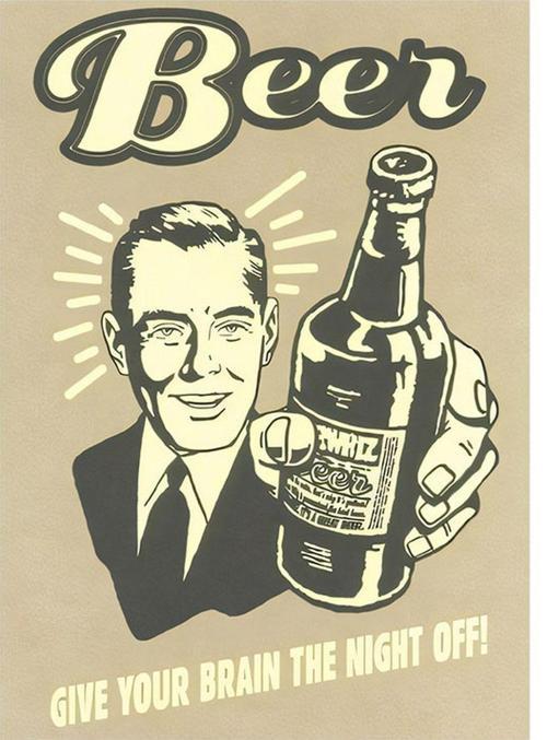 Eski Bira Afişi Modern Mdf Tablo 35 cm x 50 cm