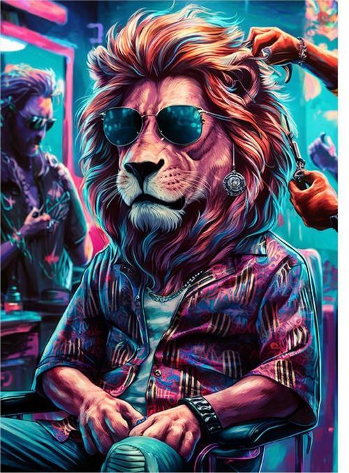 Sportif Aslan Kuaförde Tasarım Mdf Tablo 35 cm x 50 cm