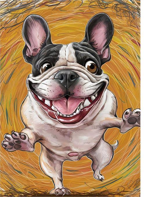 Sevimli Gülen Köpek Art Mdf Poster 35 cm x 50 cm