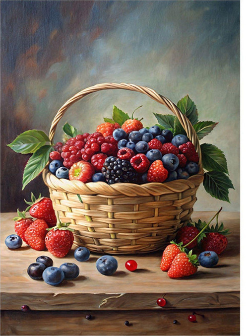 Orman Meyveleri Desenli Mdf Tablo 50 cm x 70 cm