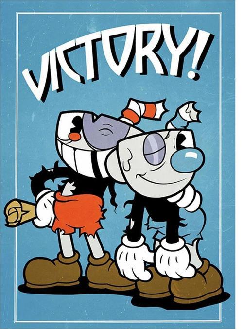 Cup Head Zafer Desenli Mdf Tablo 35 cm x 50 cm