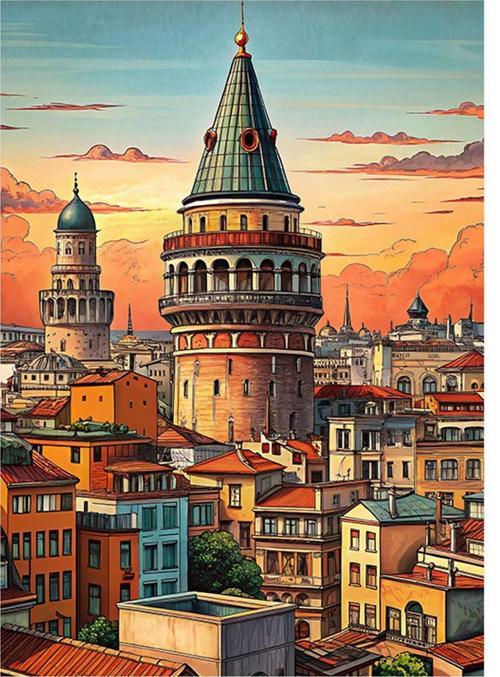 Galata Kulesi Model Mdf tablo 50 cm x 70 cm