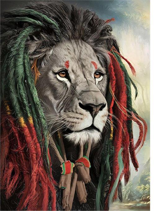 Rastalı Aslan Mdf Tablo 35 cm x 50 cm
