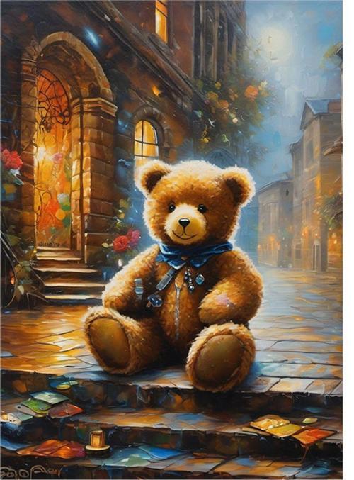 Oyuncak Ayı Pastel Model Mdf tablo 35 cm x 50 cm