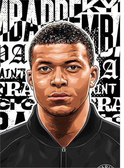 Kylian Mbappé Futbolcu Art Mdf Poster 35 cm x 50 cm