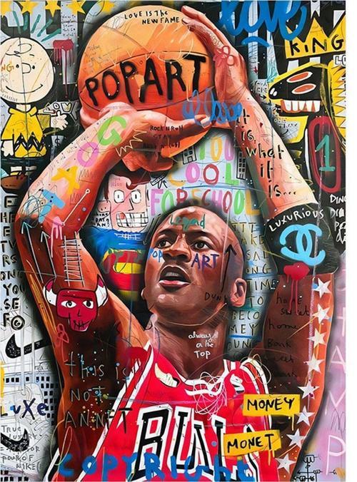 Pop Art Basketbolcu Tasarım Mdf Tablo 35 cm x 50 cm