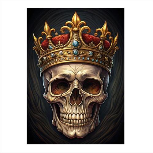 Kral Tacı Takan Kurukafa Art Mdf Poster 50 cm x 70 cm