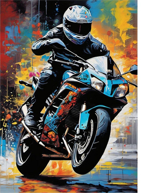 Yarış Motoru Modern Mdf Tablo 50 cm x 70 cm