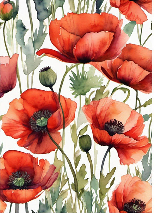 Gelincik Çiçekleri Mdf poster 50 cm x 70 cm