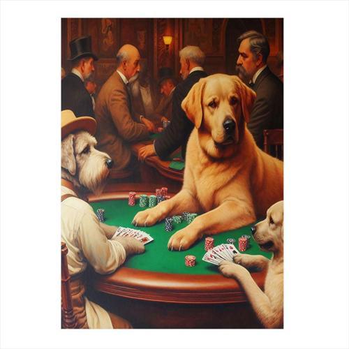 Kumarbaz Köpekler Dekoratif Mdf Tablo 50 cm x 70 cm