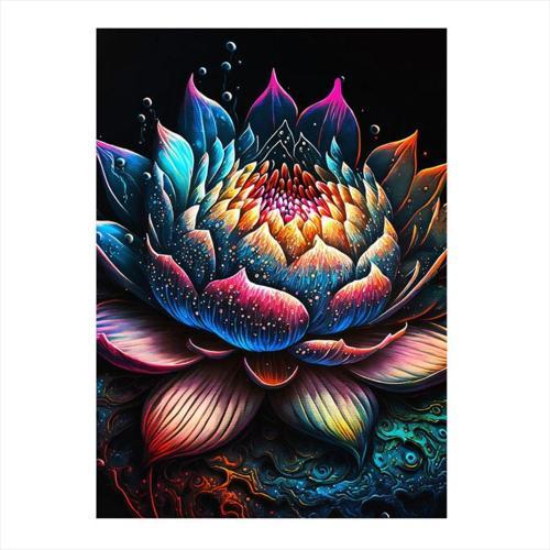 Lotus Çiçeği Art Mdf Poster 35 cm x 50 cm