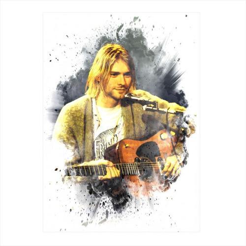 Kurt Cobain Desenli Mdf Tablo 50 cm x 70 cm