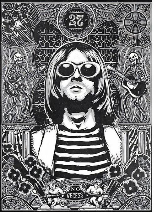 Nirvana Müzik Grubu Kurt Cobain Mdf poster 35 cm x 50 cm