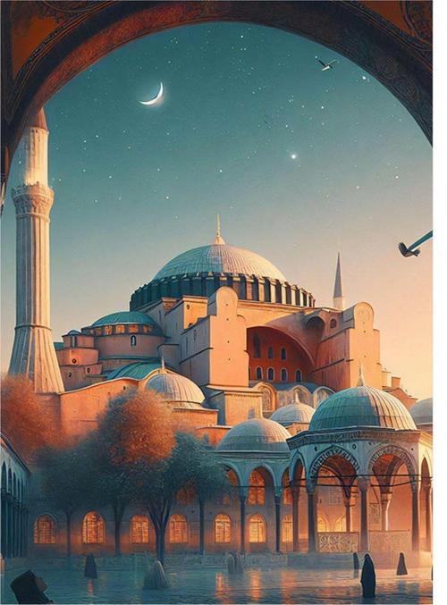 Ayasofya Camii Desenli Mdf Tablo 50 cm x 70 cm