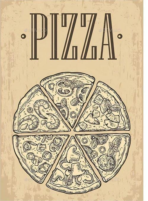Pizza Temalı Hediyelik Mdf Tablo 35 cm x 50 cm