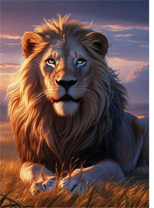 Erkek Aslan Art Mdf Tablo 35 cm x 50 cm