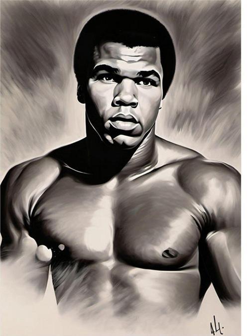 Boksör Muhammed Ali Tasarım Mdf Tablo 50 cm x 70 cm