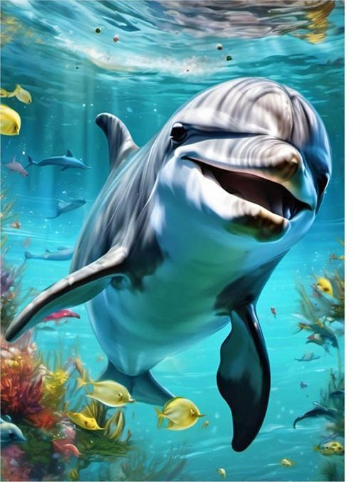 Sevimli Yunus Modern Mdf Tablo 35 cm x 50 cm