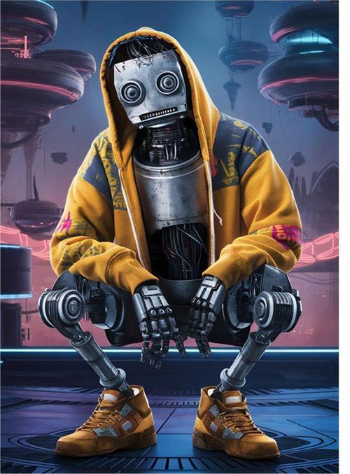 Sevimli Robot Art Mdf Poster 50 cm x 70 cm