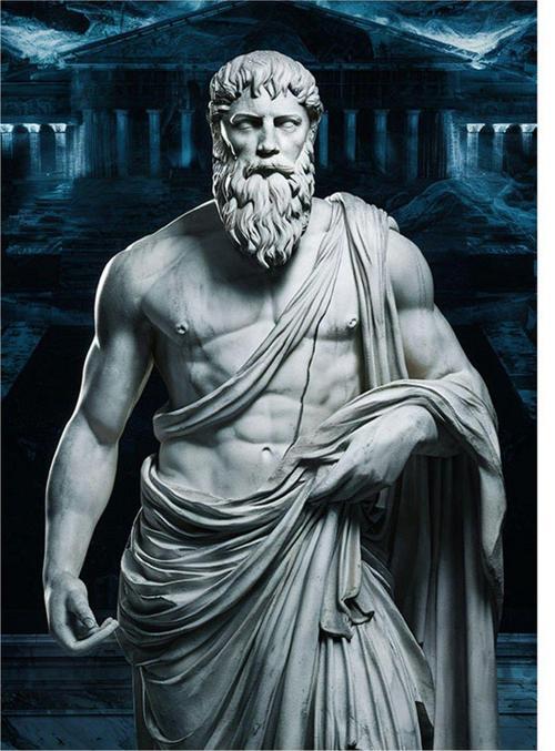 Zeus Heykeli Model Mdf tablo 50 cm x 70 cm