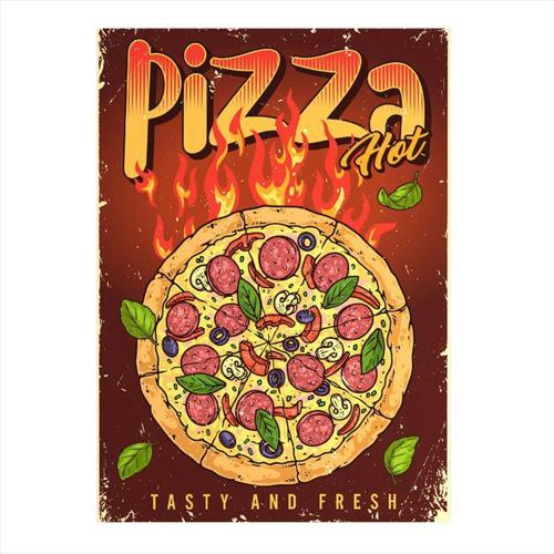 Sıcak Pizza Model Mdf tablo 50 cm x 70 cm